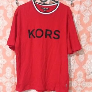 Michael Kors Vibrant Red Tee with Black Logo